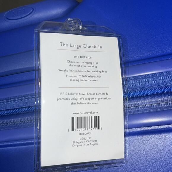 BEIS The Large Check-In Roller Luggage in Cobalt Blue "Sold out online" - Picture 11 of 12